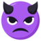 Angry Face With Horns emoji on Emojione